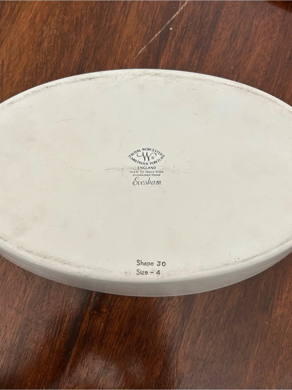Vintage Royal Worcester Evesham Gold Oval Baker – Shape 30, Size 4